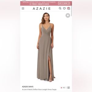 Taupe Azazie Bridesmaid Dress- Davis
